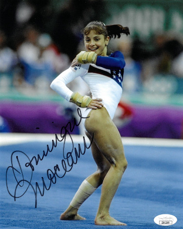 Dominique Moceanu signed 1996 Team USA Atlanta Olympics Gymnastic 8x10 Photo- JSA (Gold Medal/Magnificent Seven)