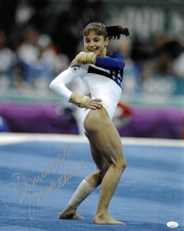 Dominique Moceanu signed 1996 Team USA Atlanta Olympics Gymnastic 16x20 Photo- JSA (Gold Medal/Magnificent Seven)