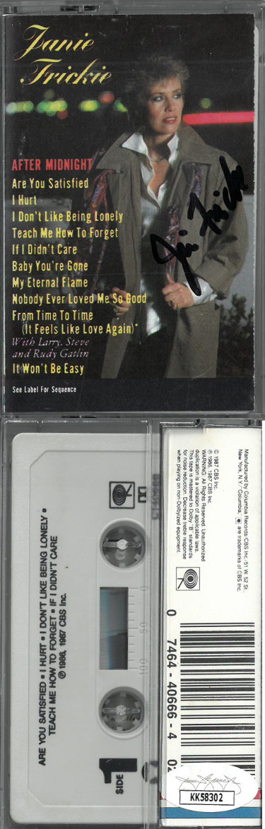 Janie Fricke signed 1987 After Midnight Cassette Cover/Tape/Case- JSA #KK58302