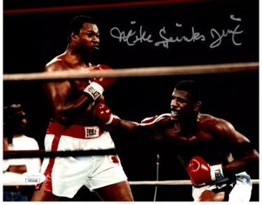 Michael Spinks signed Boxing 8x10 Photo Jinx- JSA (vs Larry Holmes)