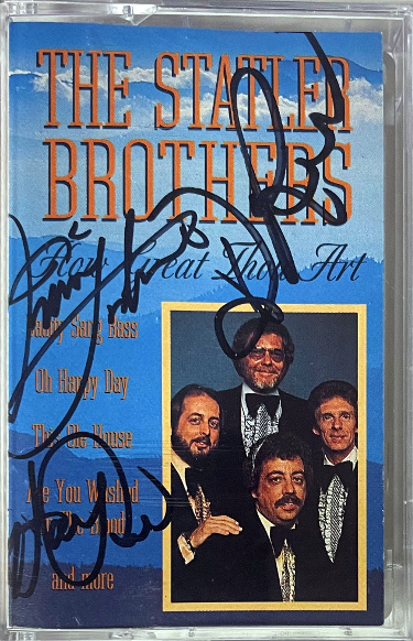 Statler Brothers signed 1993 Cassette Cover w/ Case- 3 sig- Don Reid/Harold Reid/Jimmy Fortune- COA