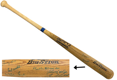 HOF Greats signed Rawlings Adirondack Pro Ring Bat- 7 sigs- Beckett Review (Enos Slaughter/Hoyt Wilhelm/Lou Boudreau)