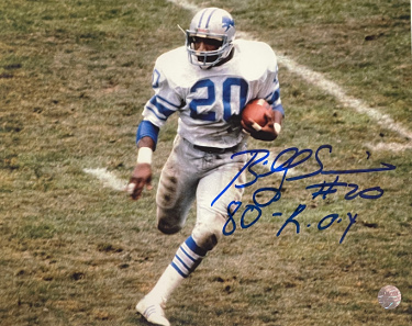 Billy Sims signed Detroit Lions Color 8x10 Photo #20 80 ROY- AWM Hologram