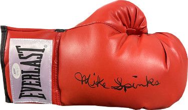 Michael Spinks signed Everlast Right Red Boxing Glove- JSA #JJ03458