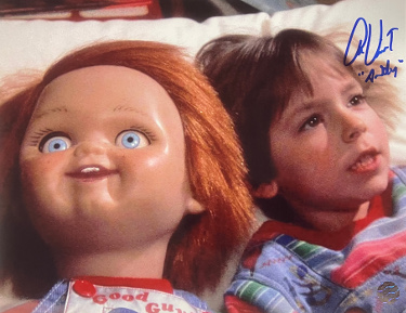 Alex Vincent signed Child's Play 8x10 Photo Andy with Chucky- AWM Hologram