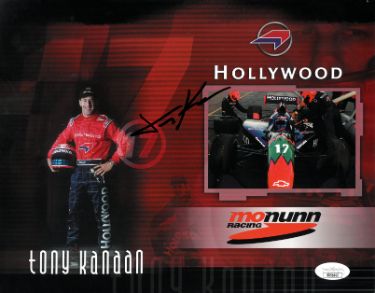 Tony Kanaan signed 8.5x11 Indy Car Hollywood Monunn Racing 8x10 Photo- JSA #SS51643