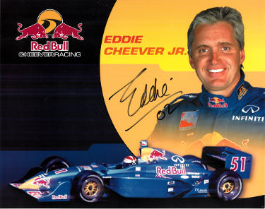 Eddie Cheever Jr. signed INDYCAR Red Bull Cheever Racing 8x10 Photo 02- COA