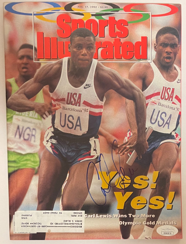 Carl Lewis signed 1992 Sports Illustrated Full Magazine- JSA #EE63275- 8/17/1992 (Team USA Olympics)