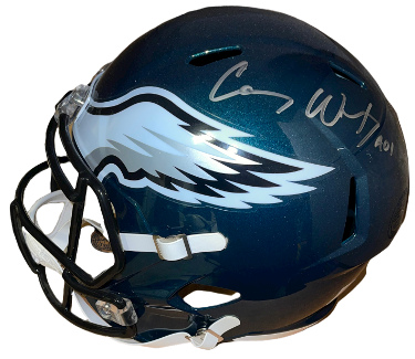 Carson Wentz signed Philadelphia Eagles Riddell Speed Full Size Rep Helmet- COA