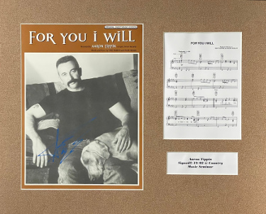 Aaron Tippin signed 1998 For You I Will Original Sheet Music/Lyrics Custom Matted (16x20)- COA
