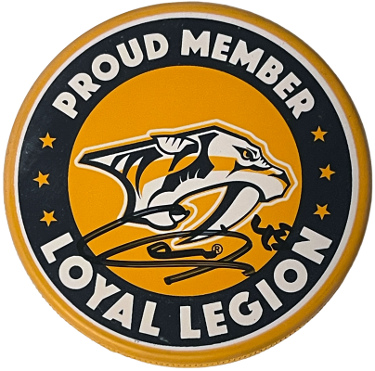 Alexandre Carrier signed Nashville Predators Proud Member Loyal Legion NHL Hockey Puck #45- COA