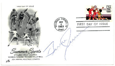 Bruce Jenner signed 1983 Summer Sports First Day Cover Cachet Stamped- JSA #L58366- First Day of Issue/Caitlyn Jenner