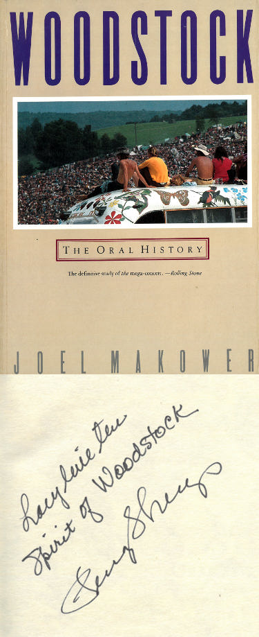 Penny Stallings signed 1969 Woodstock Music Festival - JSA RARE hardcover Book 1989 Live The Spirit