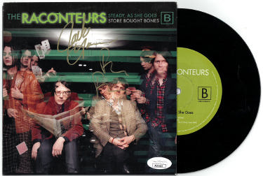 Brendan Benson & Jack Lawrence dual signed The Racounteurs 2006 Steady, As She Goes 45 Album Cover/LP/Vinyl Record- JSA #AC92423