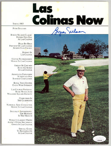 Byron Nelson signed 1983 Byron Nelson Golf Classic Los Colinas Now Program- JSA #EE63409