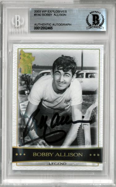 Bobby Allison signed NASCAR 2003 VIP Explosives On Card Auto #X40- Beckett BAS #00012552465