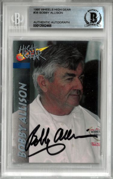 Bobby Allison signed NASCAR 1995 Wheels High Gear On Card Auto #38- Beckett BAS #00012552466