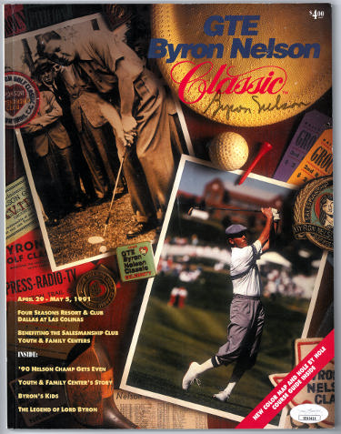 Byron Nelson signed 1991 GTE Byron Nelson Golf Classic Program- JSA #EE63416