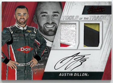Austin Dillon signed 2017 Panini Absolute Racing Tools of the Trade/Race Used Material NASCAR On Card Auto #TTDS-AD- 14/25