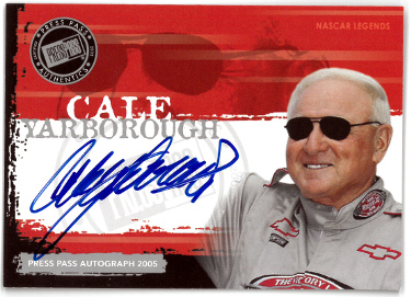 Cale Yarborough signed 2004 Press Pass Authentics NASCAR Legends On Card Auto