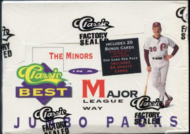 1991 Classic Best Minors Baseball Jumbo Box- 23 CPP- Factory Sealed (Schmidt Auto?)