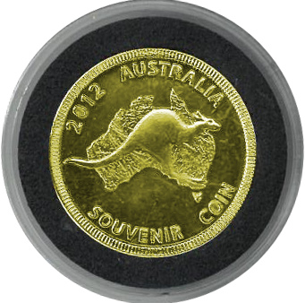 2012 Sydney Australia Souvenir Coin Gold Color 1.125" -New Encased