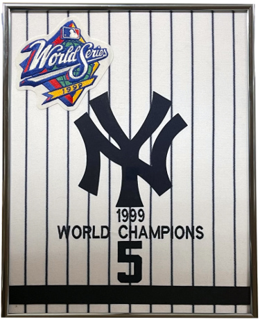 1999 New York Yankees Team Uniform MLB Logos Jersey Custom Framing 12x15- New