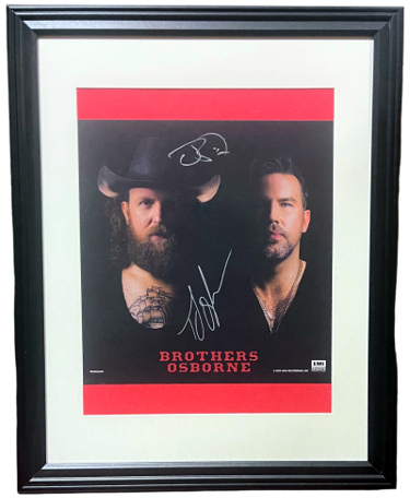 Brothers Osborne signed 2023 Self Titled 11x11 Art Card Custom Framing- 2 sig- COA