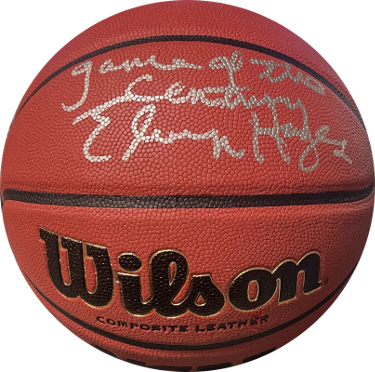 Elvin Hayes signed Wilson NCAA Indoor/Outdoor Basketball Game of the Century imperfect- Schwartz Sports Holo