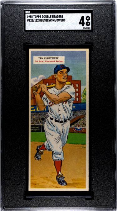 1955 Topps Double Headers Ted Kluszewski/Jim Owens Card #121/122- SGC Graded 4 VG-EX