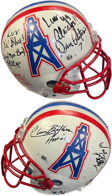 1980s Houston Oilers Game Used Signed Riddell AF-2 Proline Helmet4 SigsPSA- Dan Pastorini/Elvin Bethea/Wade & Debbie Phillips
