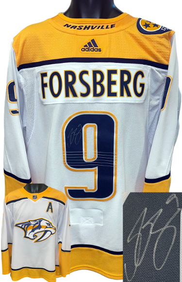 Filip Forsberg signed Nashville Predators NHL Authentic White Adidas Pro Hockey Jersey #9 Size 52- Predators COA