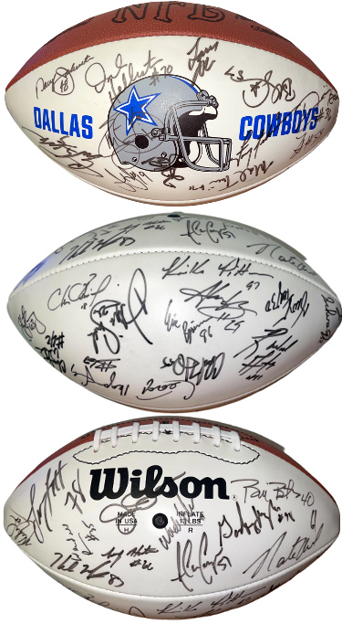 1990's Dallas Cowboys Logo Signed Wilson NFL WP Tagliabue Football 35 sigs- Aikman/Smith/Johnston/Bates/Newton COA