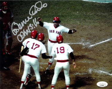 Bernie Carbo signed Boston Red Sox 8x10 Photo- JSA #AL53587- 1975 World Series HR/John 3:16