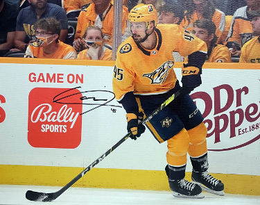 Alexandre Carrier signed Nashville Predators 16x21 Stretched Canvas #45- COA