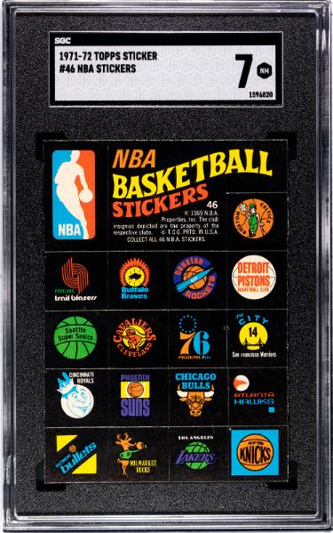 1971-72 Topps NBA Sticker/Card #46- SGC Graded 7 NM