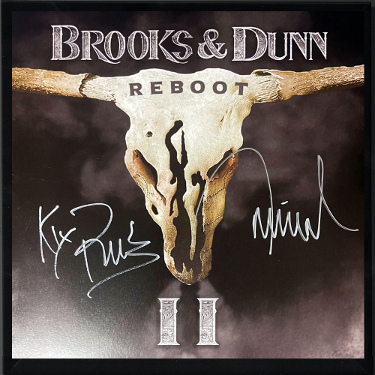 Brooks & Dunn Dual Signed 2024 REBOOT Album Cover/LP/Black Vinyl/Record w/Custom Framing(COA/Kix & Ronnie)