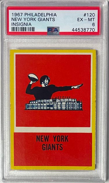 1967 Philadelphia New York Giants Insignia Card #120- PSA Graded 6 EX-MT