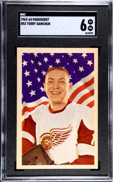Terry Sawchuk 1963-64 Parkhurst NHL Card #53- SGC Graded 6 EX-NM (Detroit Red Wings)