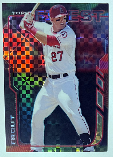 Mike Trout 2014 Topps Finest Refractor Card #100 (Los Angeles/Anaheim Angels)