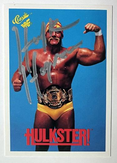 Hulk Hogan signed 1990 Classic WWF Hulkster! On Card Auto #125- COA