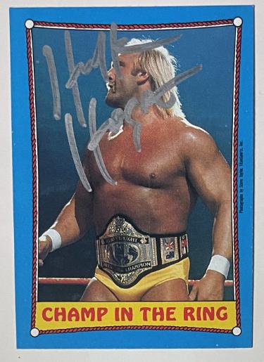 Hulk Hogan signed 1987 Topps WWF Champ in the Ring On Card Auto #37- COA