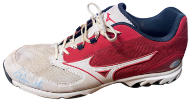 Adam Wainwright signed Custom CIC Special Shoes #50 Game Used Left Cleat- Size 13 with Acts 20:24 #50