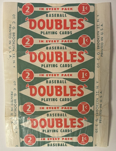 1951 Topps Vintage Red Back Baseball Pack 1 Cent Wrapper Doubles Playing Cards