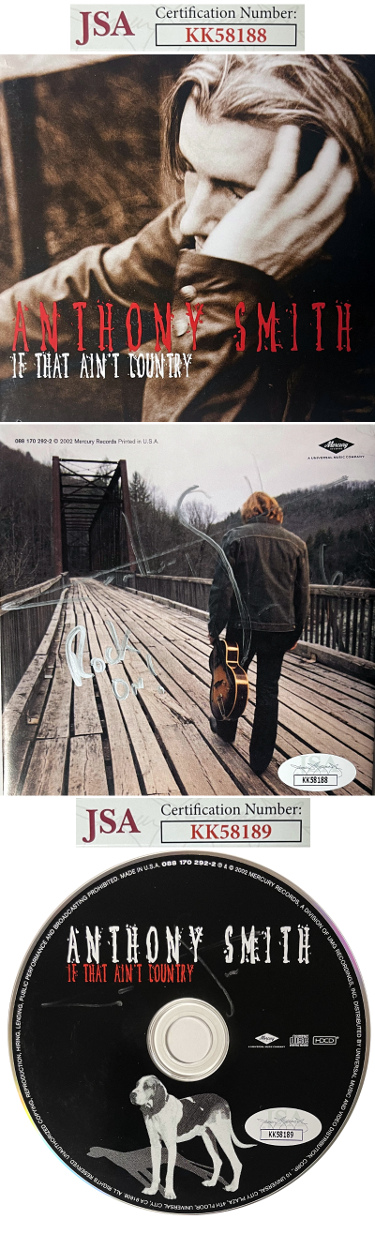 Anthony Smith signed 2002 If That Ain't Country Album Booklet Back Cover & CD w/Case (2 sigs) w/ Rock On!- JSA #KK58188/KK58189