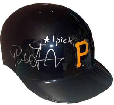 Pedro Alvarez signed Pittsburgh Pirates Riddell Mini Batting Helmet #1 Pick- COA (2013 AS/NL HR Leader/Vanderbilt/El Toro)