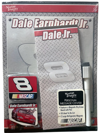 Dale Earnhardt, Jr. #8 2003 Martin Designs NASCAR-2 Magnets /Dry Erase Board/Marker/ 50 Sheet Pad-Factory Sealed/Vintage- New