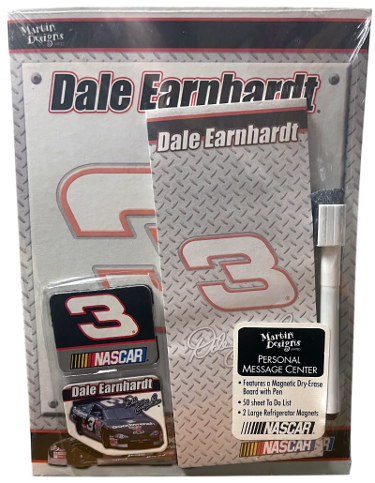 Dale Earnhardt #3 2003 Martin Designs NASCAR -2 Magnets/ Dry Erase Board/Marker/ 50 Sheet Pad-Factory Sealed/Vintage- New