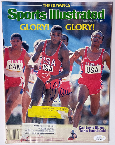 Carl Lewis signed 1984 Sports Illustrated Full Magazine- JSA #EE63281- 8/20/1984 (Team USA Olympics)