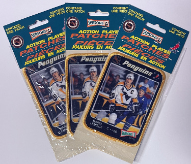 Mario Lemieux 1992-93 NHL Seasons Action Player Patch- Lot of 3- Pittsburgh Penguins/New/Sealed